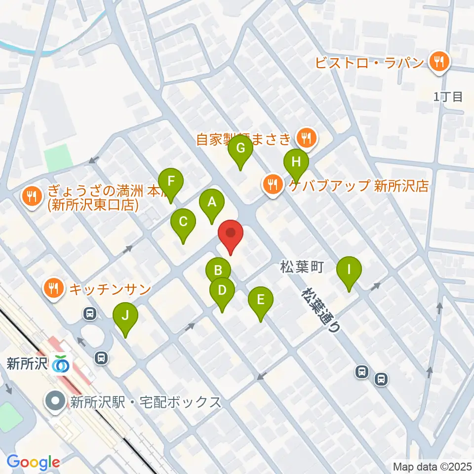 Y.Y Music Studio 新所沢店周辺の駐車場・コインパーキング一覧地図