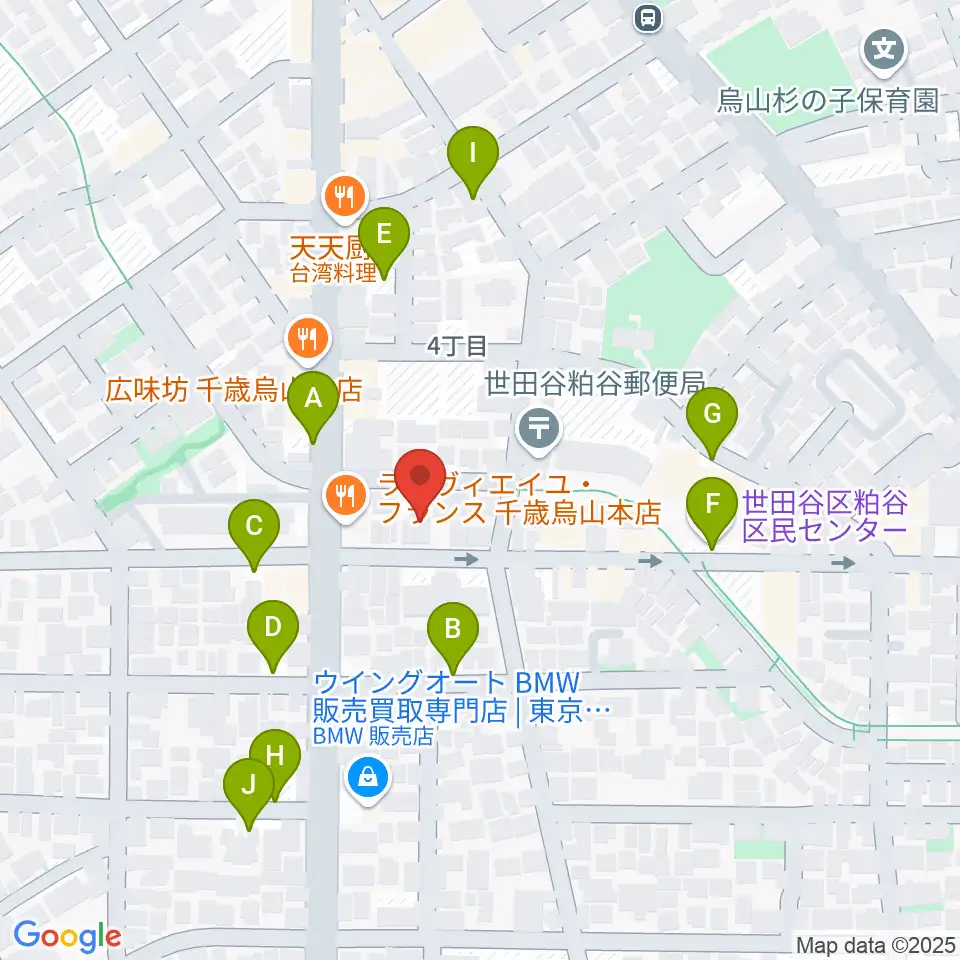 ユリミュージックキャンパス千歳鳥山教室周辺の駐車場・コインパーキング一覧地図