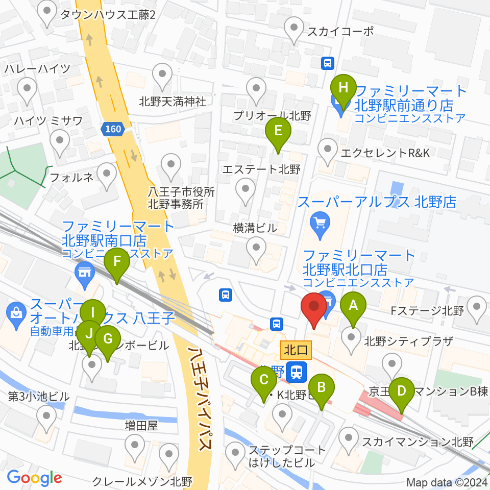 スタジオ・ラクスタ八王子北野店周辺の駐車場・コインパーキング一覧地図