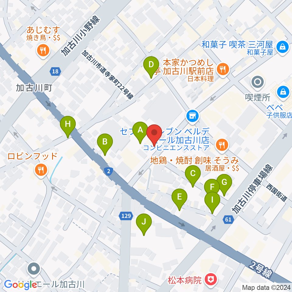 ヤマハミュージック 加古川センター周辺の駐車場・コインパーキング一覧地図