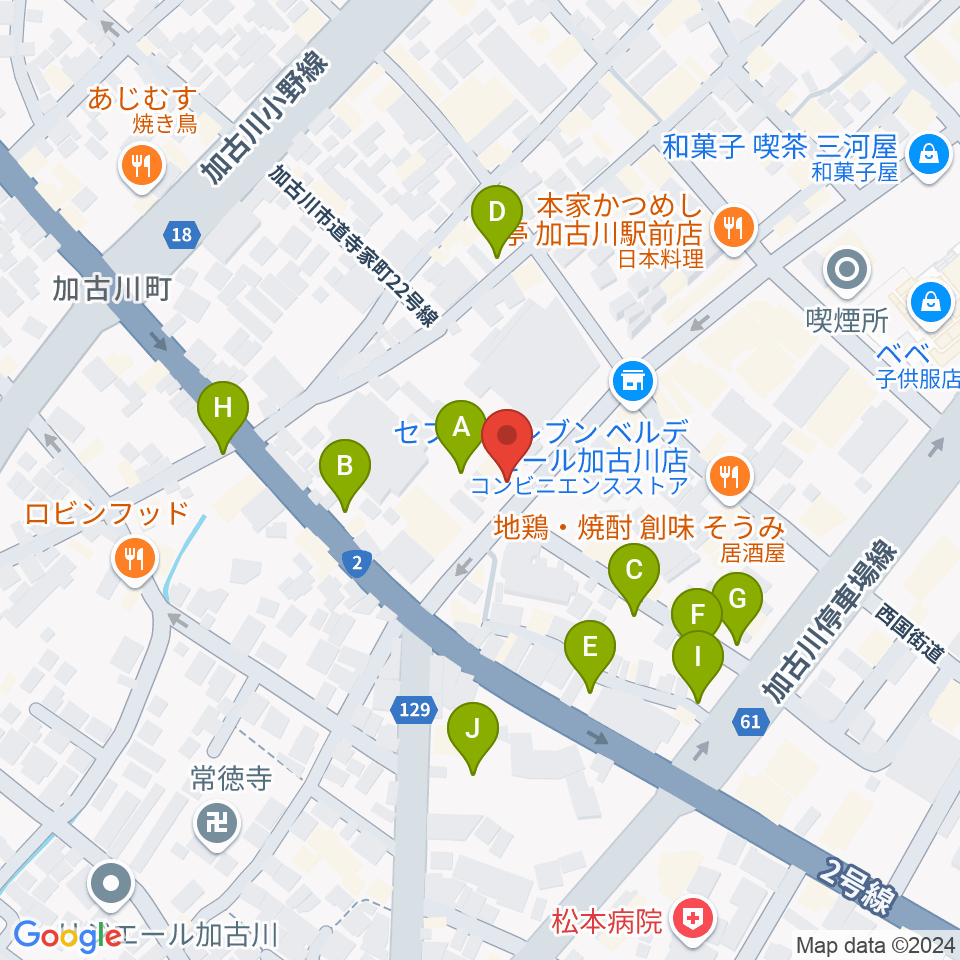 ヤマハミュージック 加古川センター周辺の駐車場・コインパーキング一覧地図