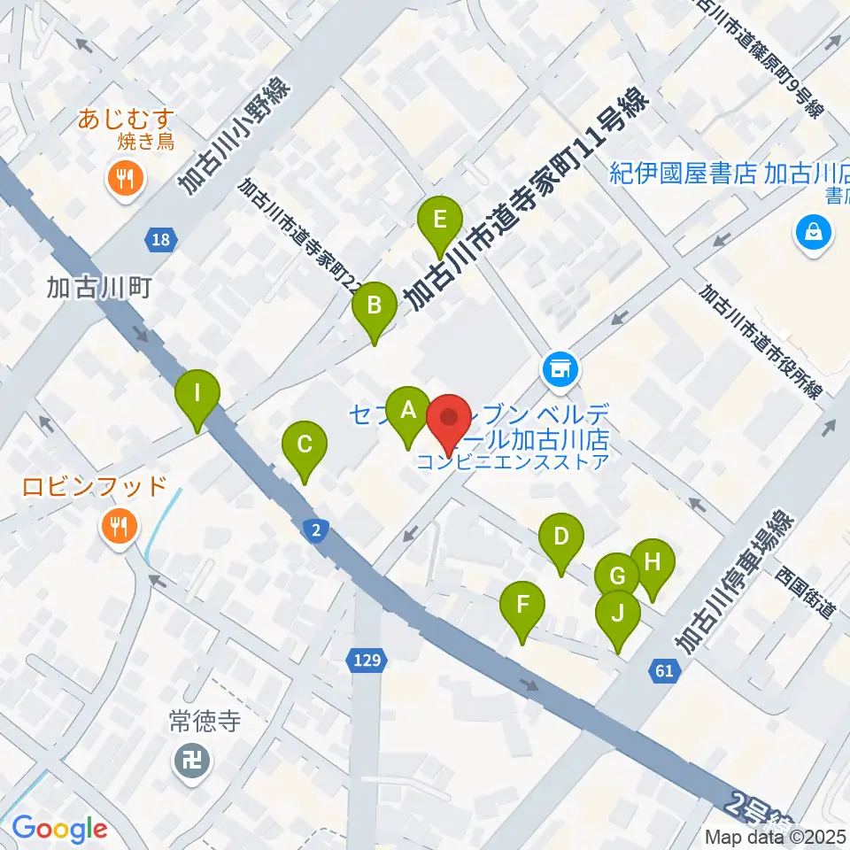 ヤマハミュージック 加古川センター周辺の駐車場・コインパーキング一覧地図