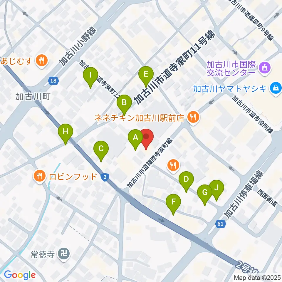 ヤマハミュージック 加古川センター周辺の駐車場・コインパーキング一覧地図