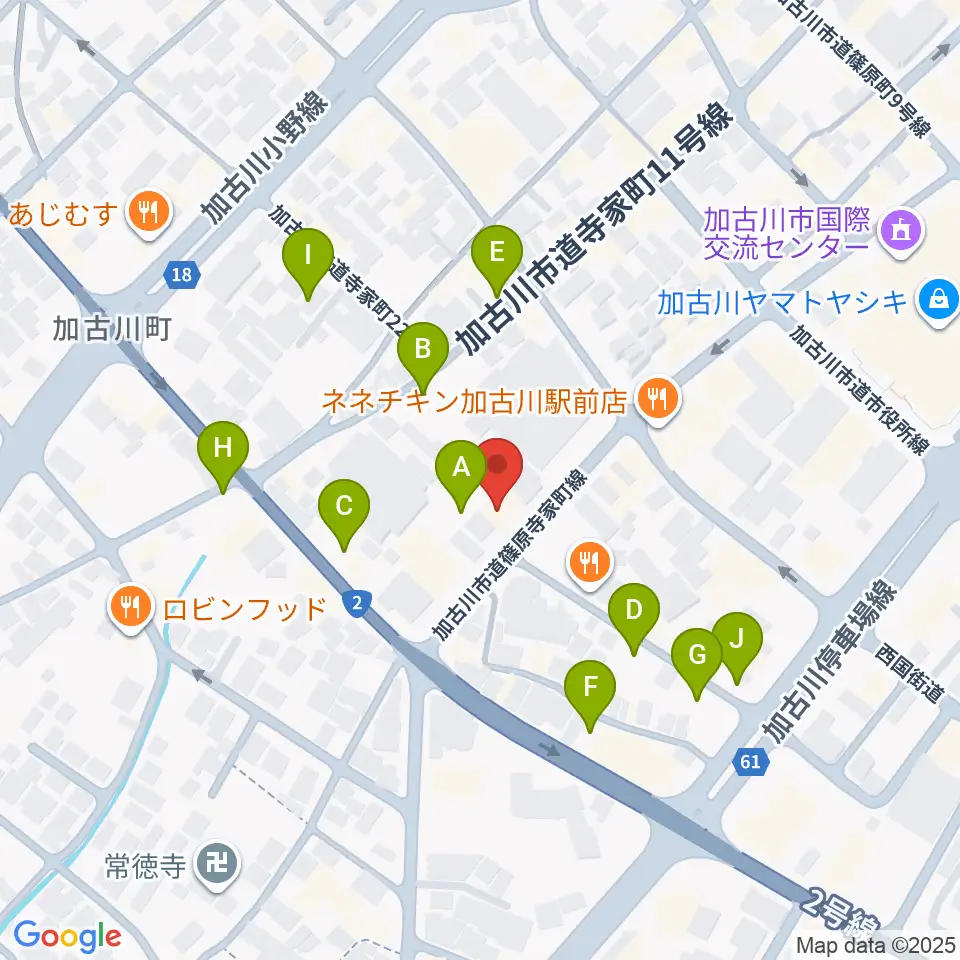 ヤマハミュージック 加古川センター周辺の駐車場・コインパーキング一覧地図