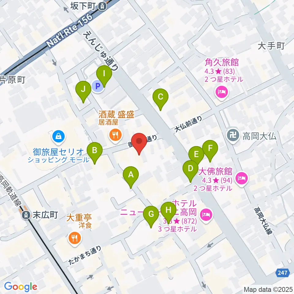 御旅屋座周辺の駐車場・コインパーキング一覧地図