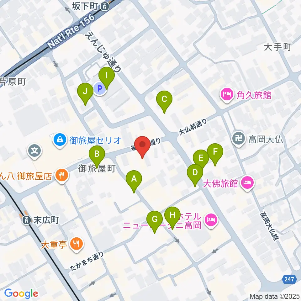 御旅屋座周辺の駐車場・コインパーキング一覧地図