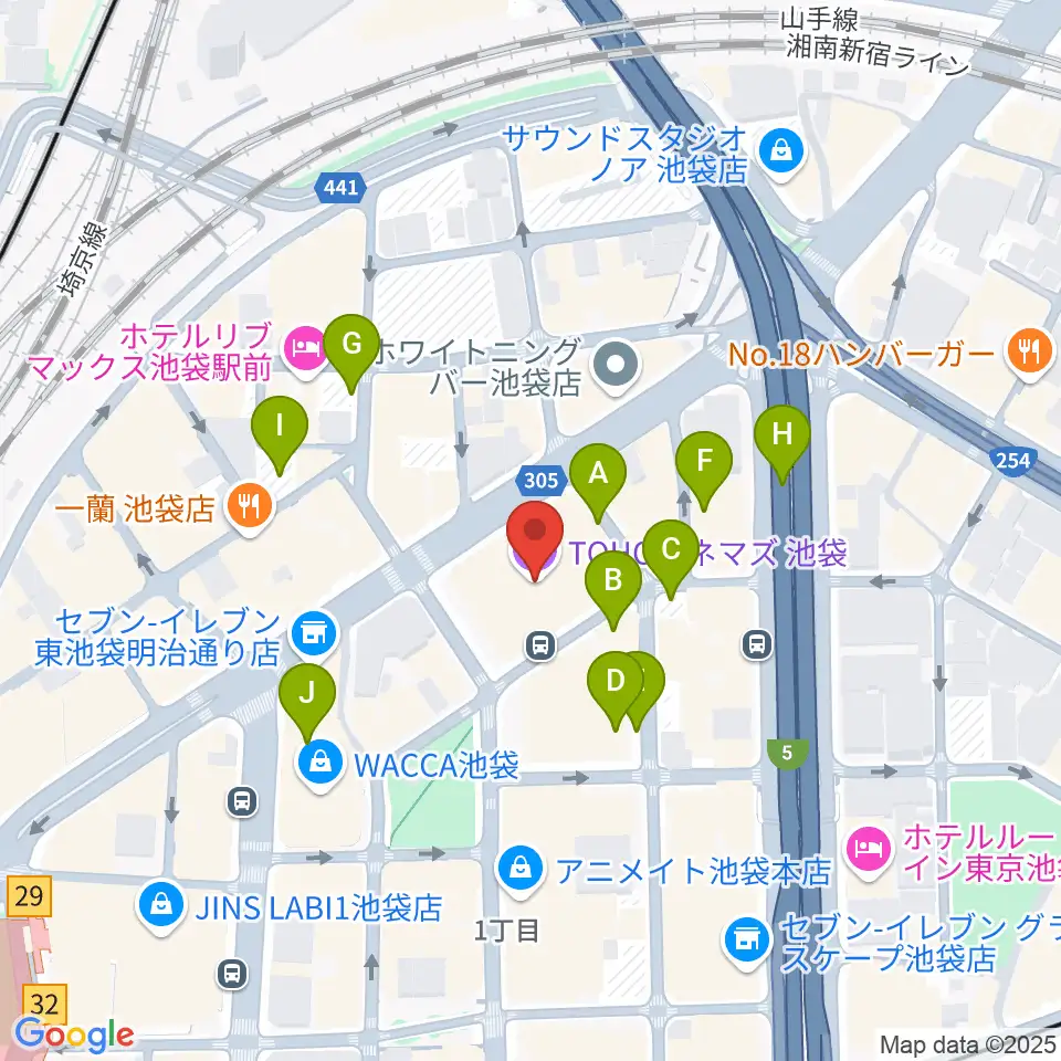 TOHOシネマズ池袋周辺の駐車場・コインパーキング一覧地図