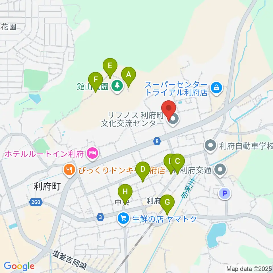 利府町文化交流センター リフノス周辺の駐車場・コインパーキング一覧地図