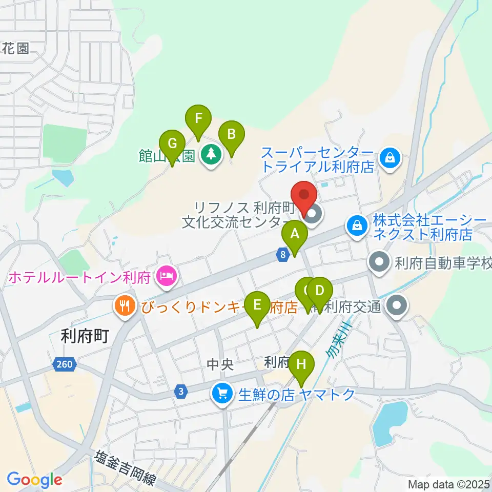 利府町文化交流センター リフノス周辺の駐車場・コインパーキング一覧地図