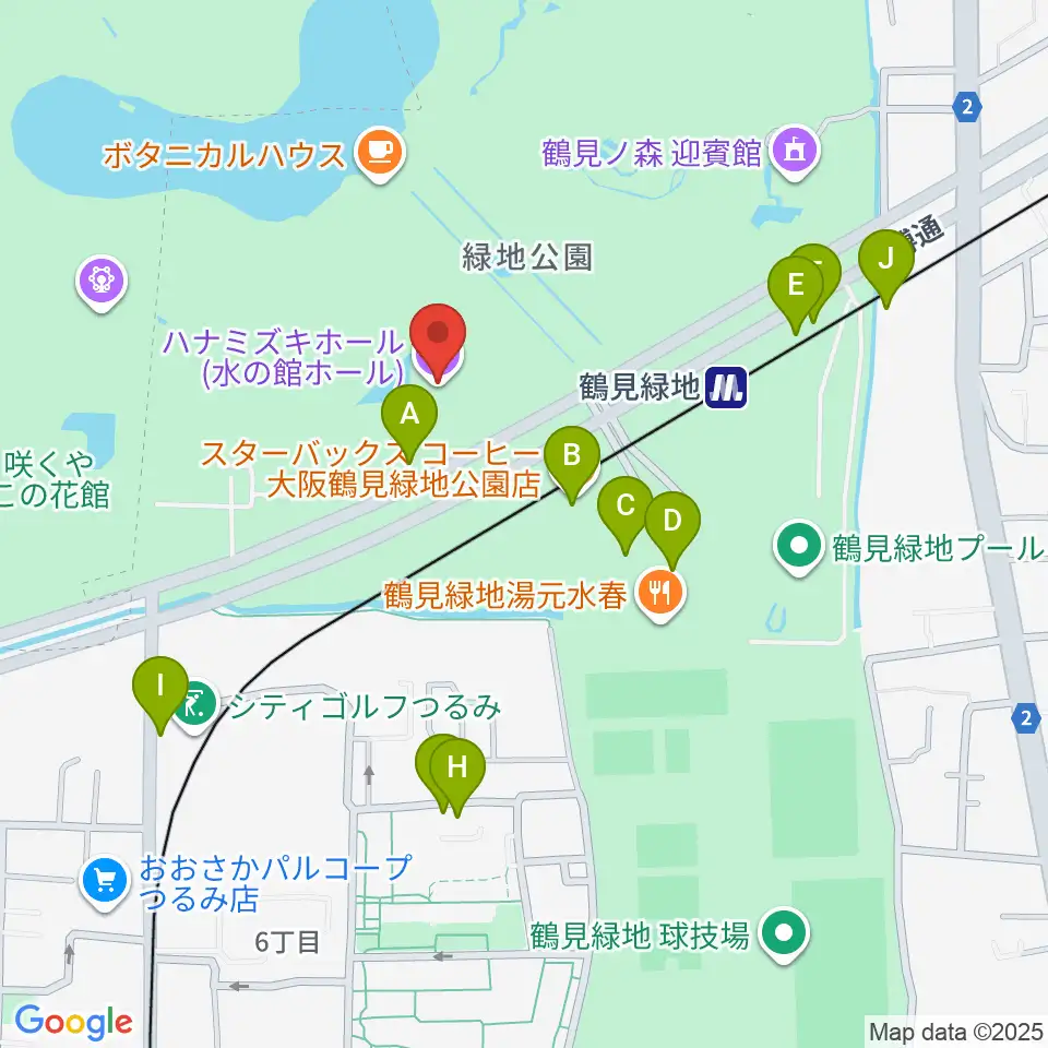 ハナミズキホール周辺の駐車場・コインパーキング一覧地図