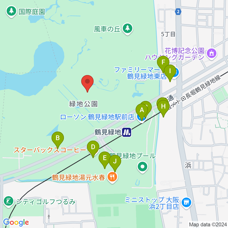 花博記念ホール周辺の駐車場・コインパーキング一覧地図