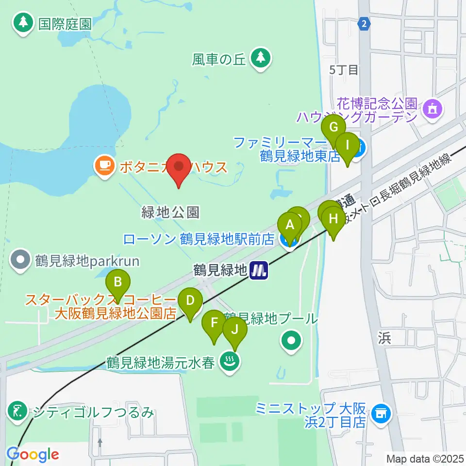 花博記念ホール周辺の駐車場・コインパーキング一覧地図
