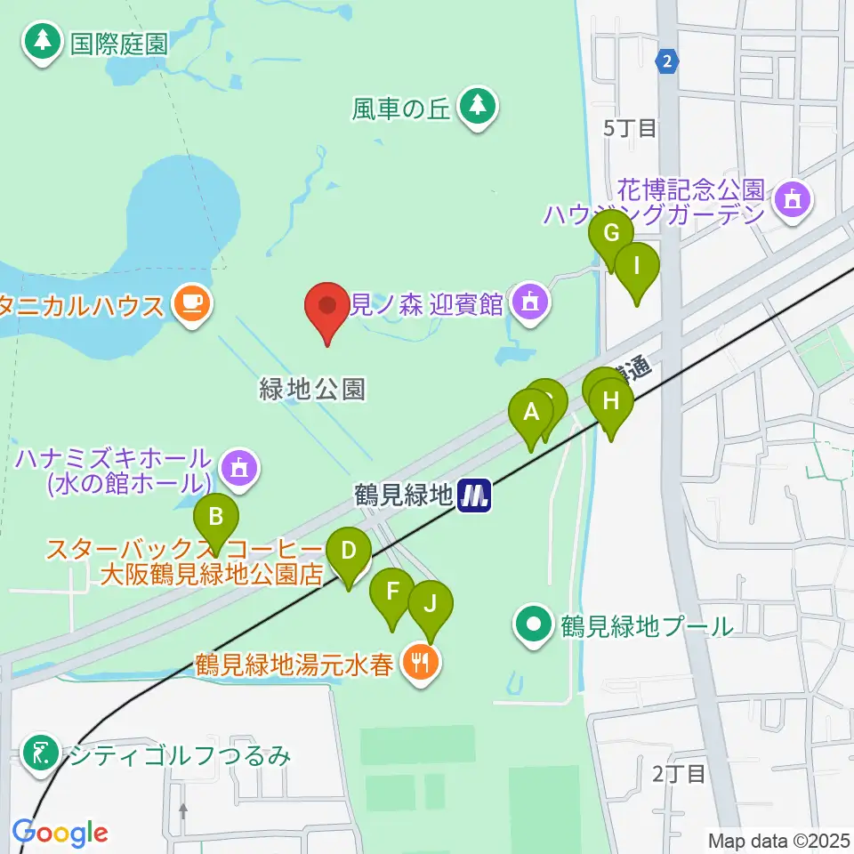 花博記念ホール周辺の駐車場・コインパーキング一覧地図