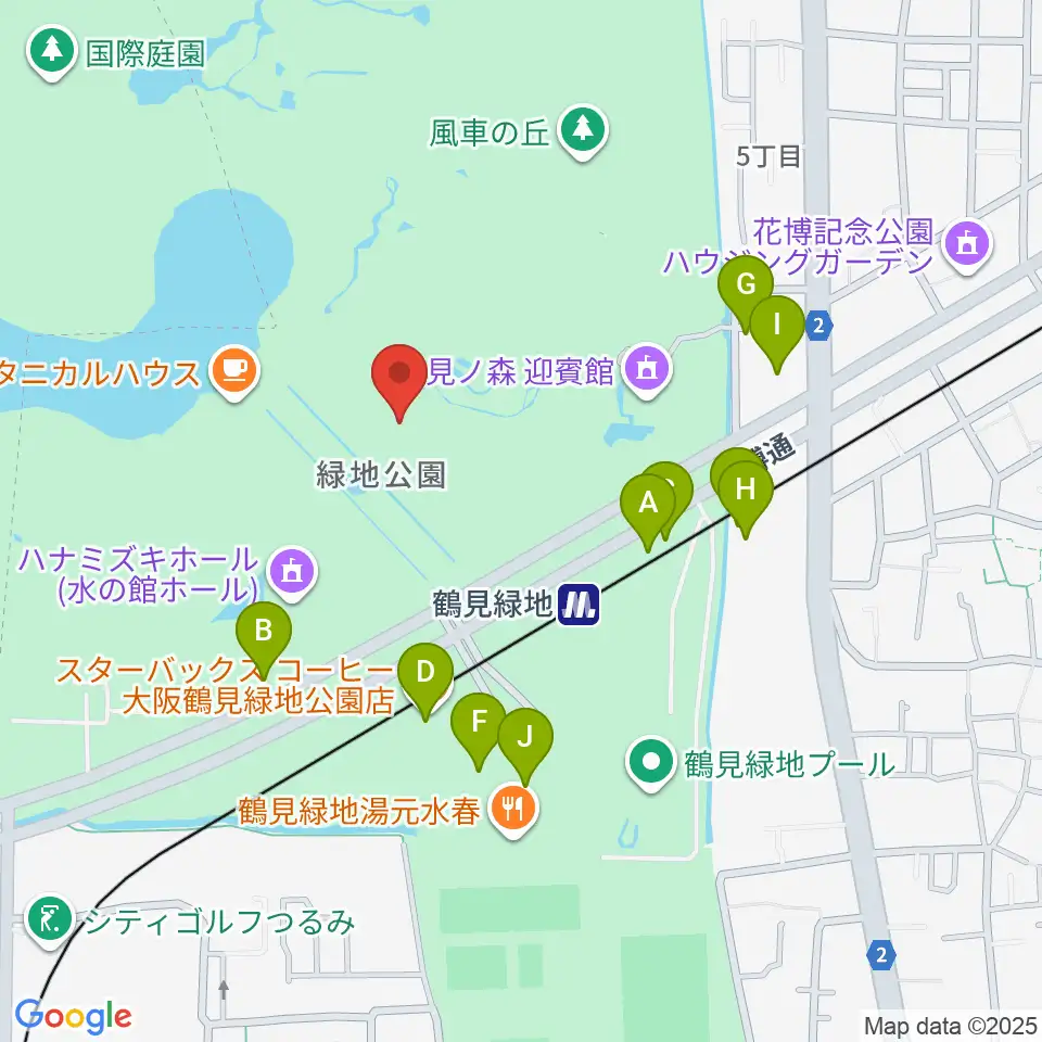 花博記念ホール周辺の駐車場・コインパーキング一覧地図