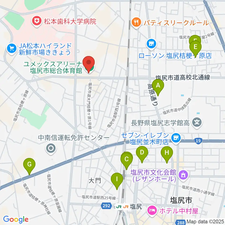 ユメックスアリーナ周辺の駐車場・コインパーキング一覧地図