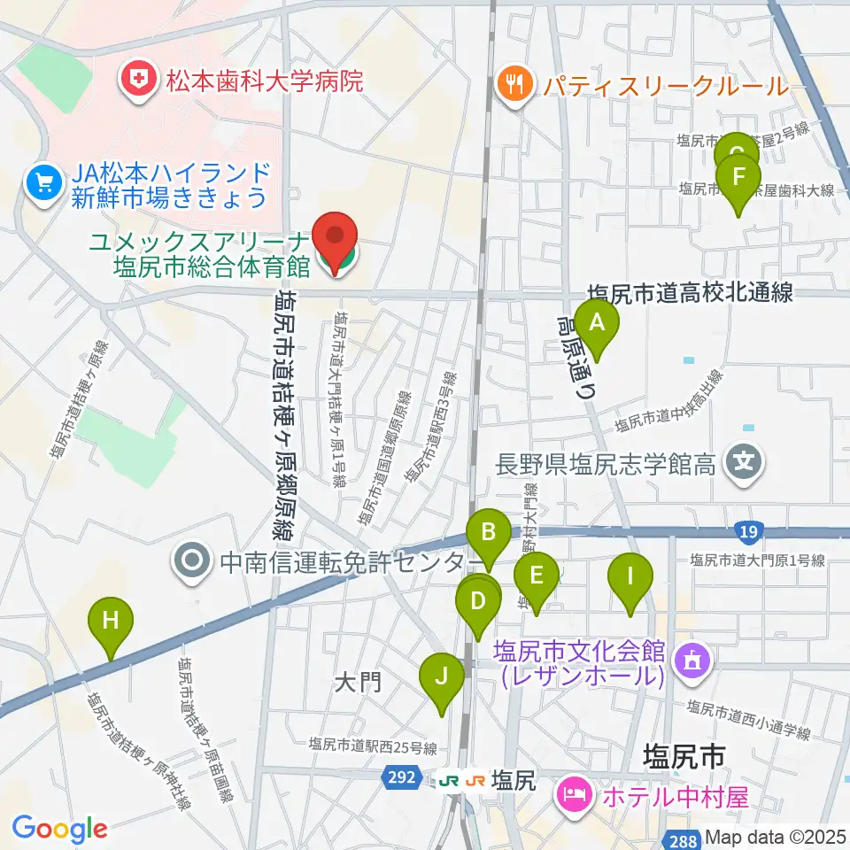 ユメックスアリーナ周辺の駐車場・コインパーキング一覧地図