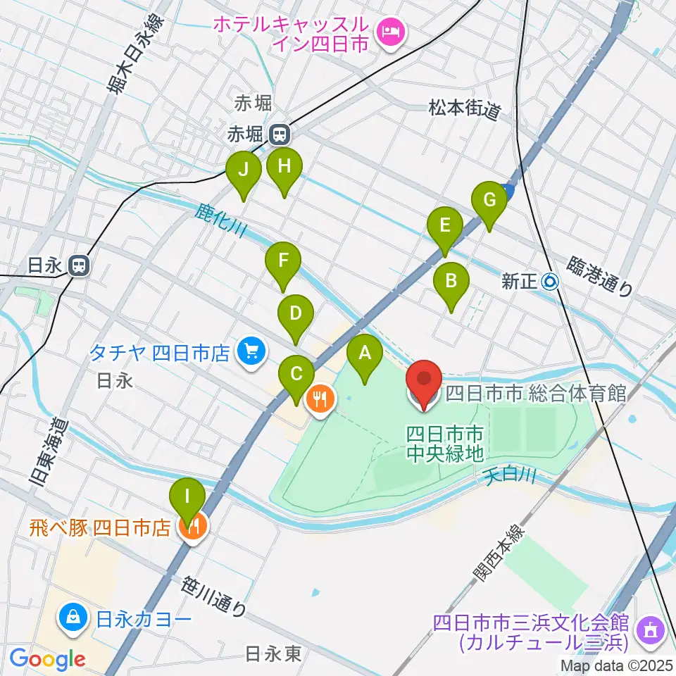 相好アリーナ四日市周辺の駐車場・コインパーキング一覧地図