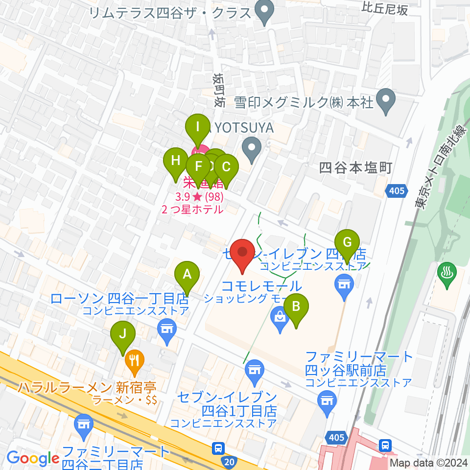 四谷スポーツスクエア周辺の駐車場・コインパーキング一覧地図