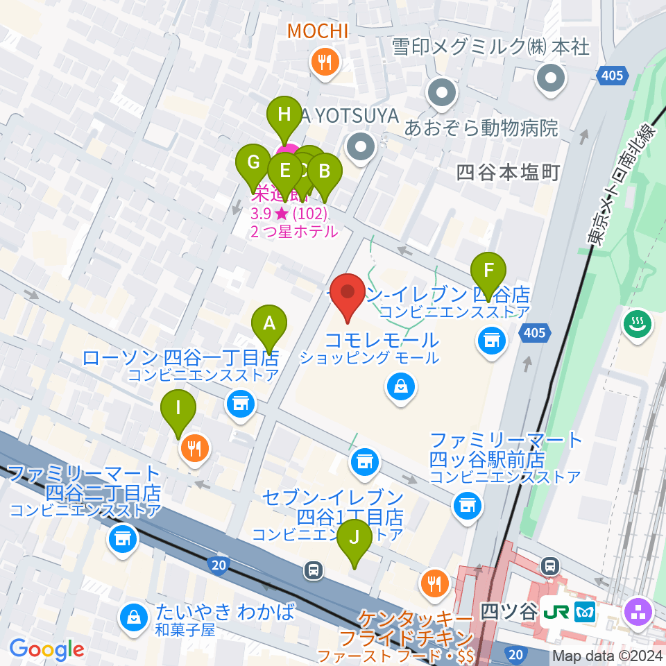 四谷スポーツスクエア周辺の駐車場・コインパーキング一覧地図