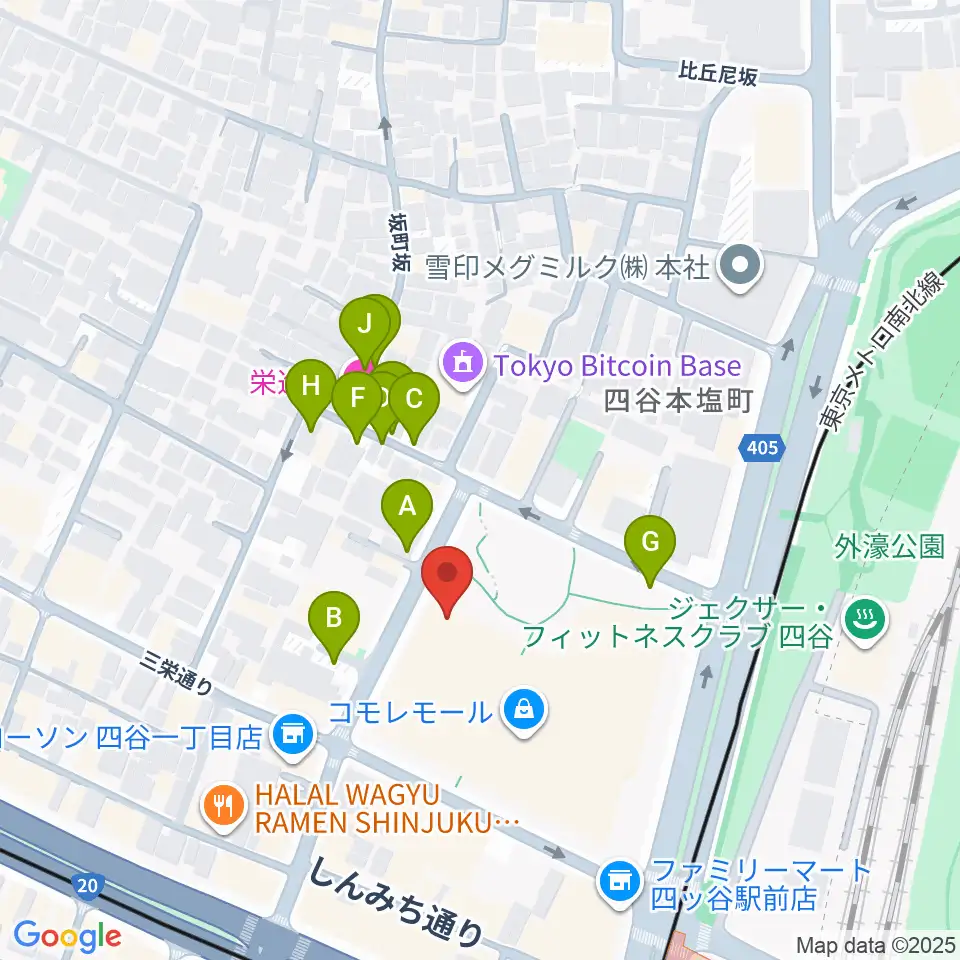 四谷スポーツスクエア周辺の駐車場・コインパーキング一覧地図