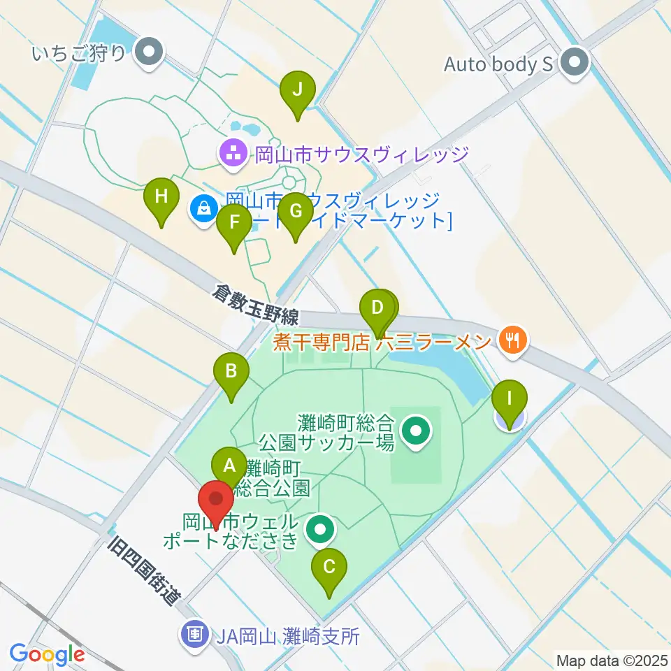岡山市灘崎文化センター周辺の駐車場・コインパーキング一覧地図