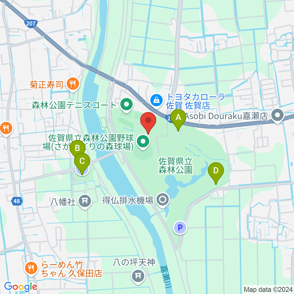 さがみどりの森球場周辺の駐車場・コインパーキング一覧地図