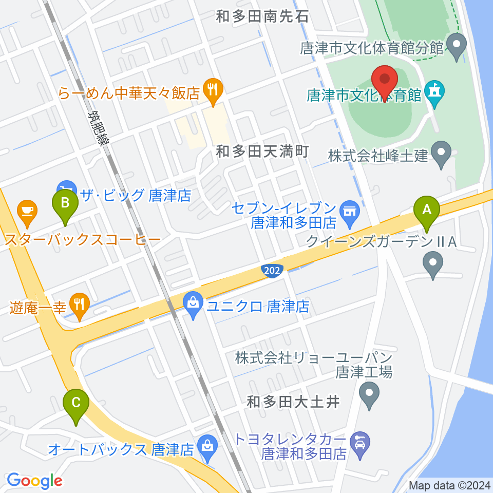 SHOWAハンバーガースタジアム唐津周辺の駐車場・コインパーキング一覧地図