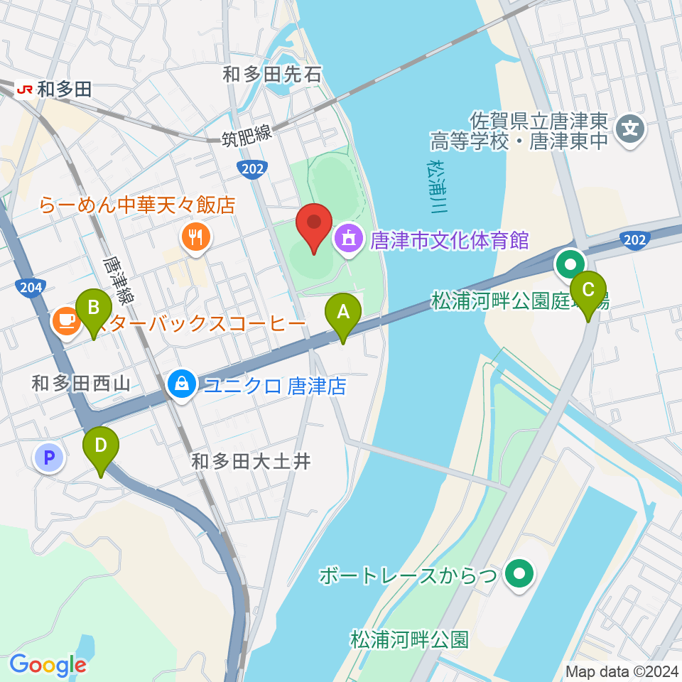 SHOWAハンバーガースタジアム唐津周辺の駐車場・コインパーキング一覧地図