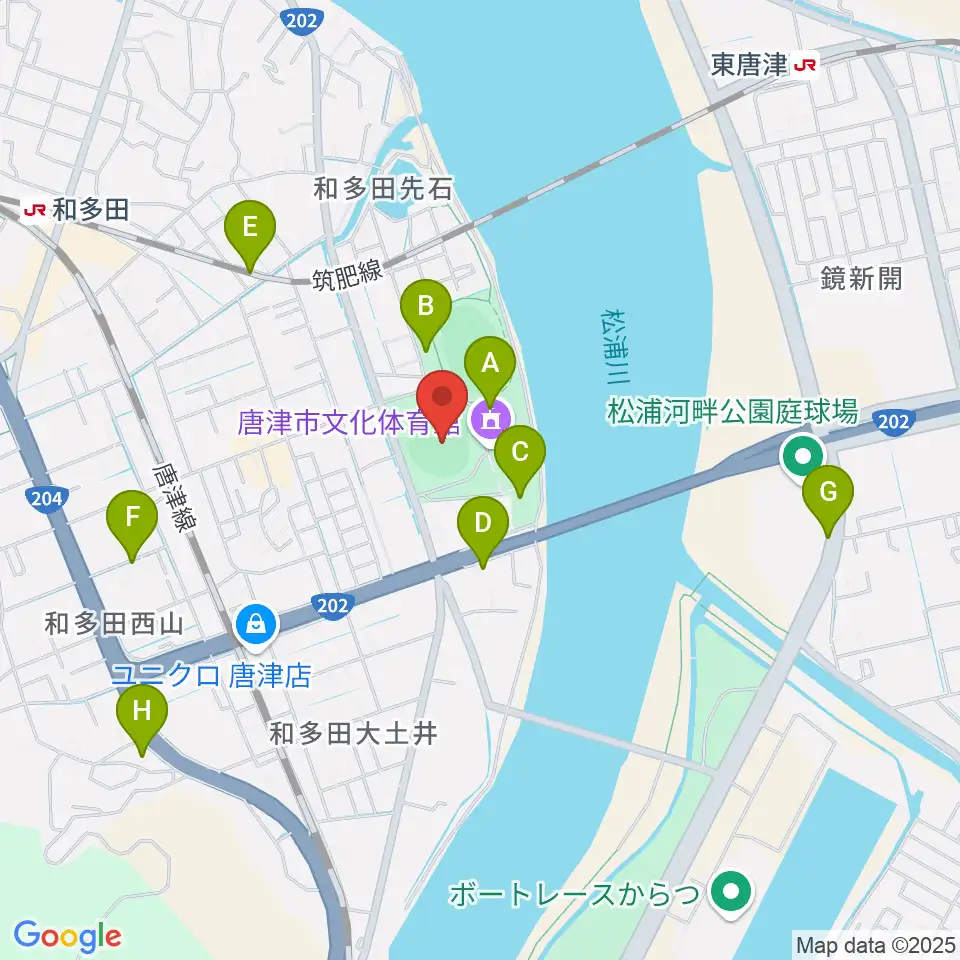 SHOWAハンバーガースタジアム唐津周辺の駐車場・コインパーキング一覧地図