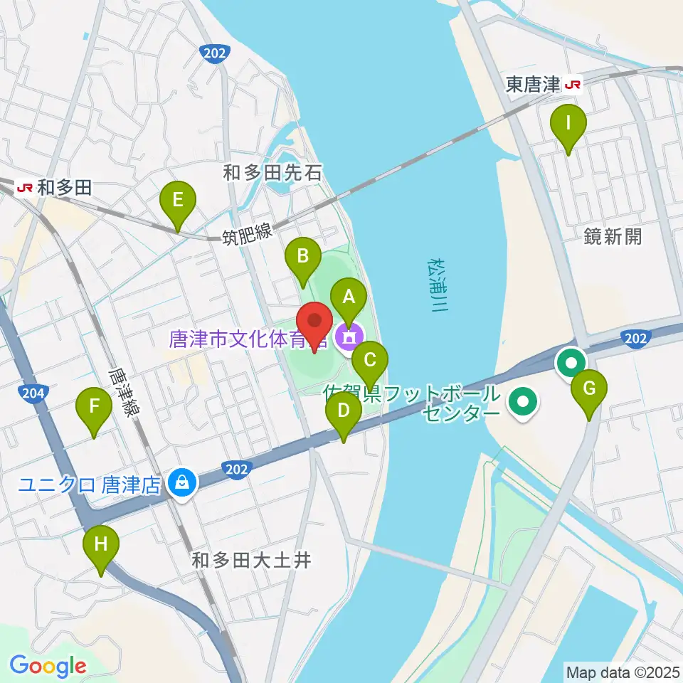SHOWAハンバーガースタジアム唐津周辺の駐車場・コインパーキング一覧地図