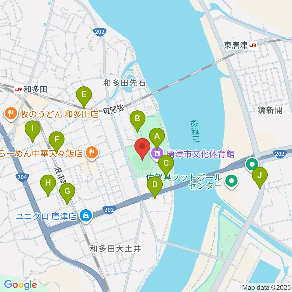 SHOWAハンバーガースタジアム唐津周辺の駐車場・コインパーキング一覧地図