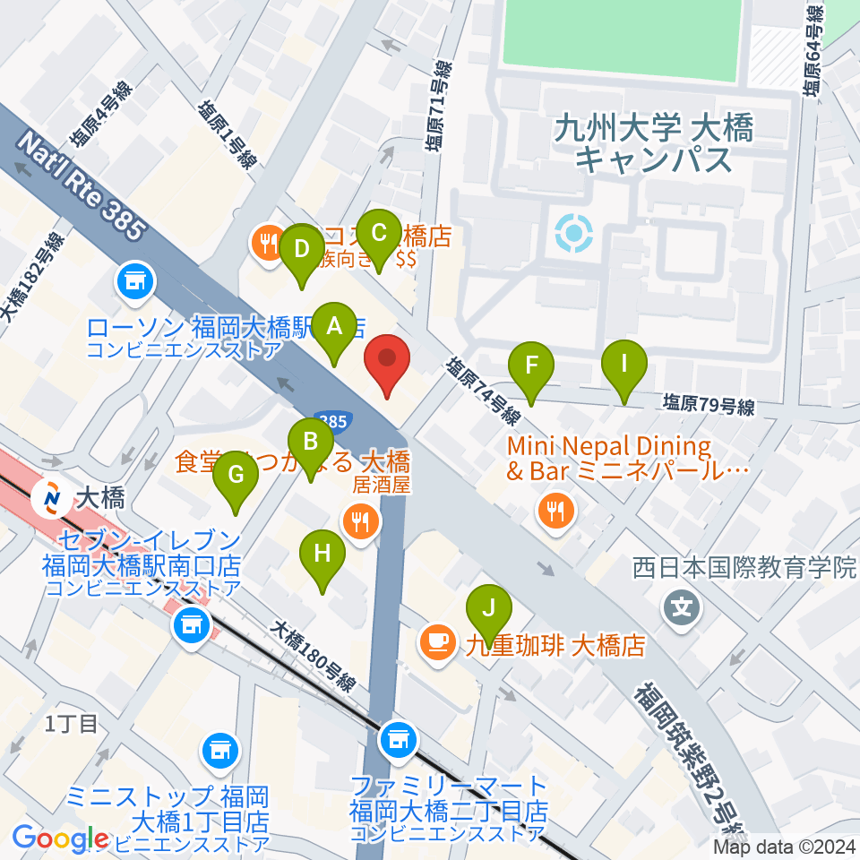 sound Boogie大橋店周辺の駐車場・コインパーキング一覧地図