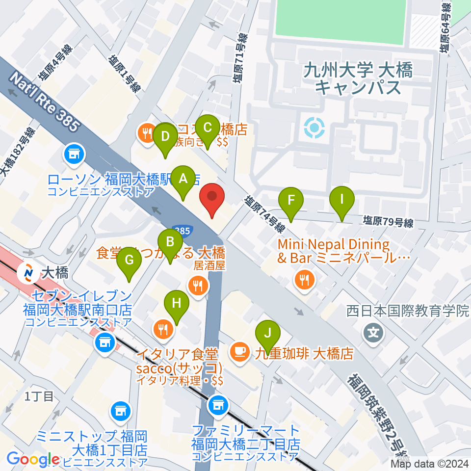 sound Boogie大橋店周辺の駐車場・コインパーキング一覧地図