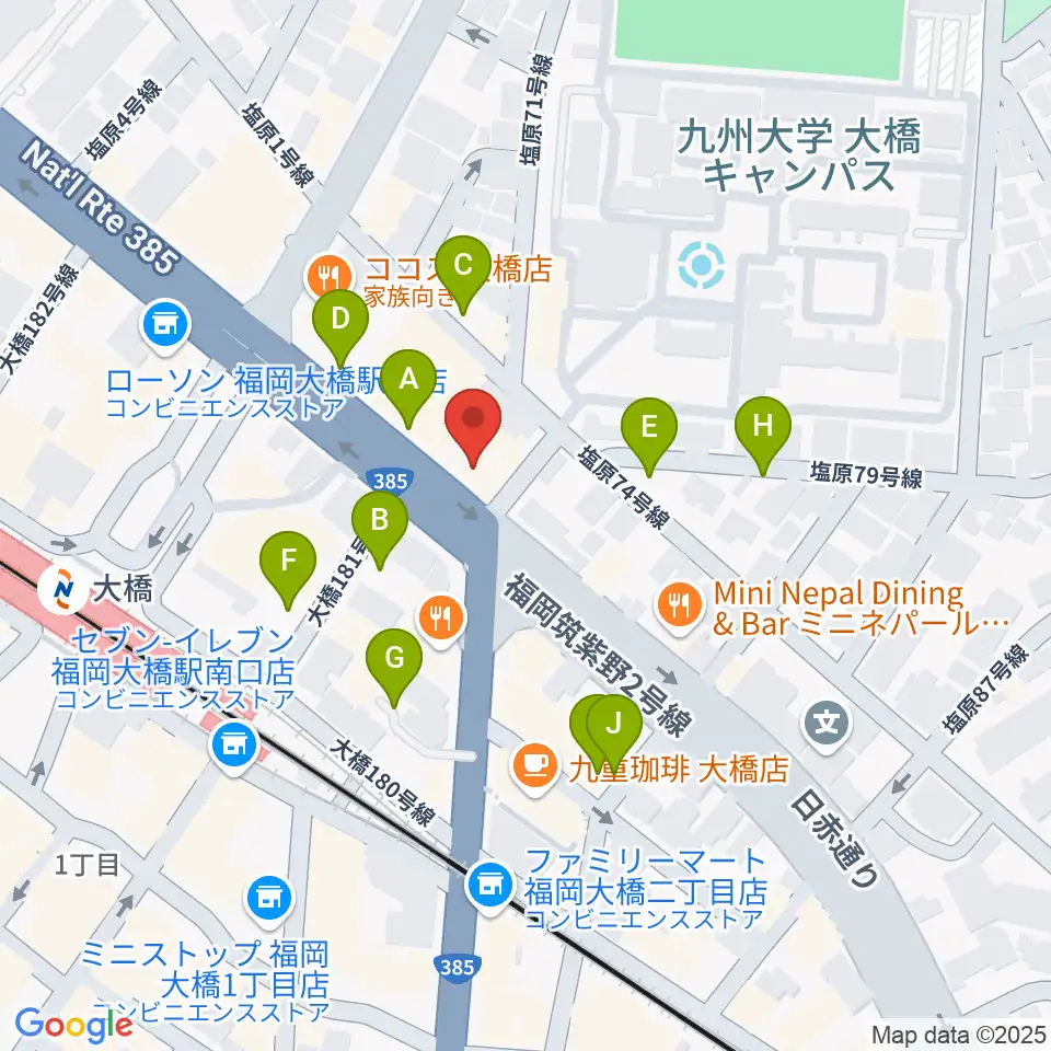 sound Boogie大橋店周辺の駐車場・コインパーキング一覧地図