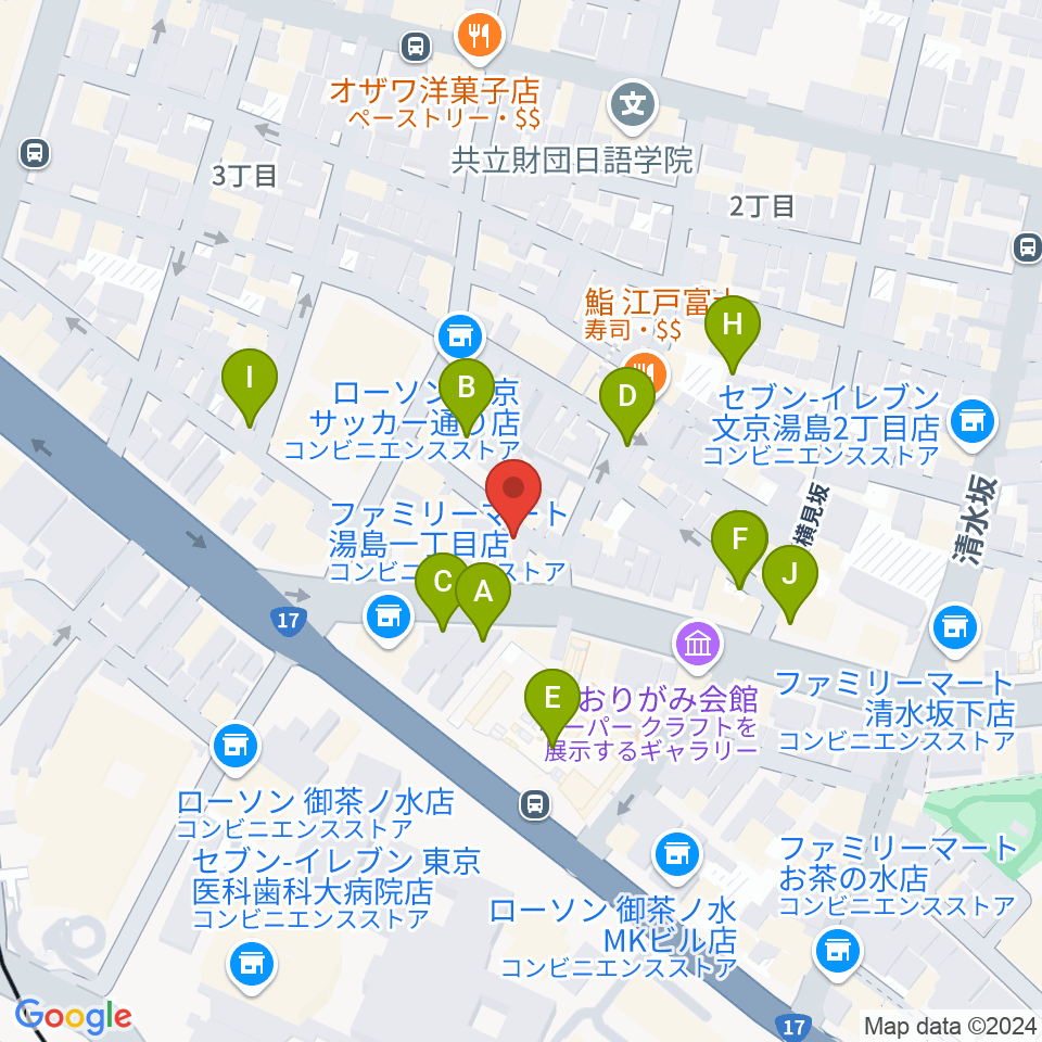 サウンドナイン御茶ノ水店周辺の駐車場・コインパーキング一覧地図