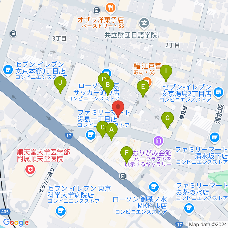 サウンドナイン御茶ノ水店周辺の駐車場・コインパーキング一覧地図