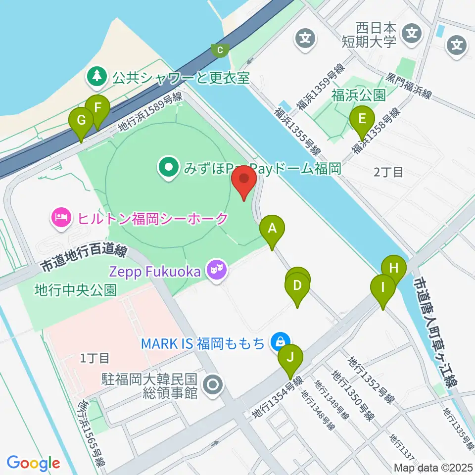 よしもと福岡 大和証券劇場周辺の駐車場・コインパーキング一覧地図