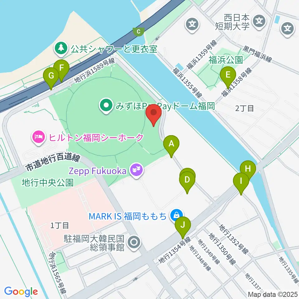 よしもと福岡 大和証券劇場周辺の駐車場・コインパーキング一覧地図