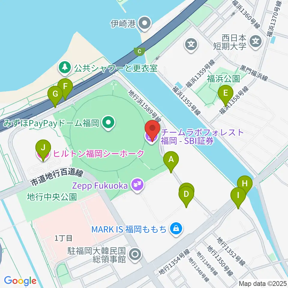 17LIVE HKT48劇場周辺の駐車場・コインパーキング一覧地図