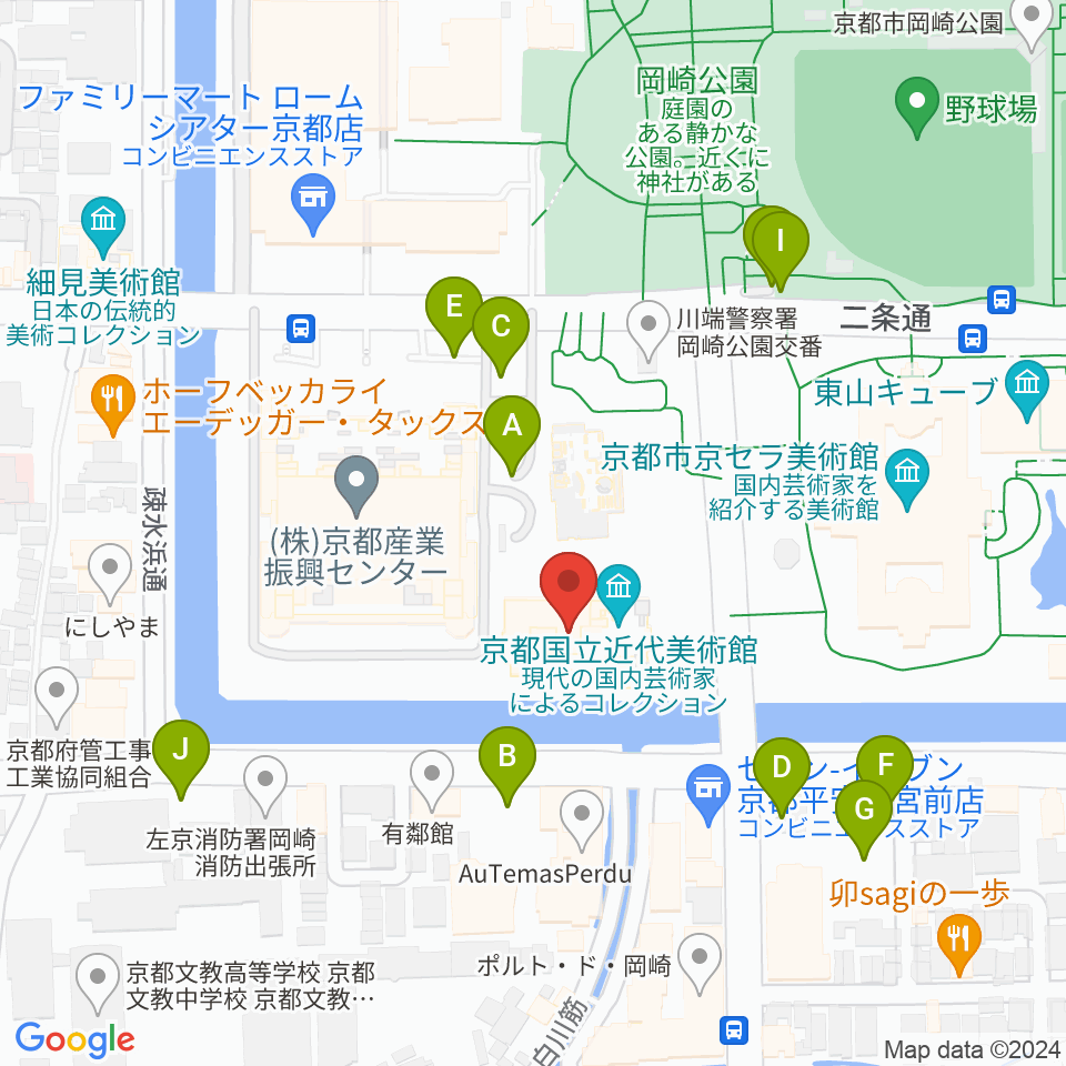 京都国立近代美術館周辺の駐車場・コインパーキング一覧地図