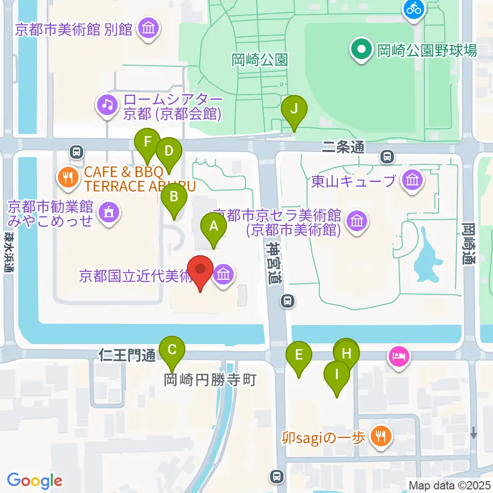 京都国立近代美術館周辺の駐車場・コインパーキング一覧地図