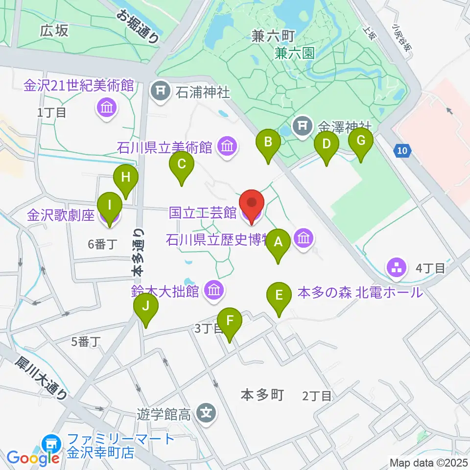 国立工芸館周辺の駐車場・コインパーキング一覧地図