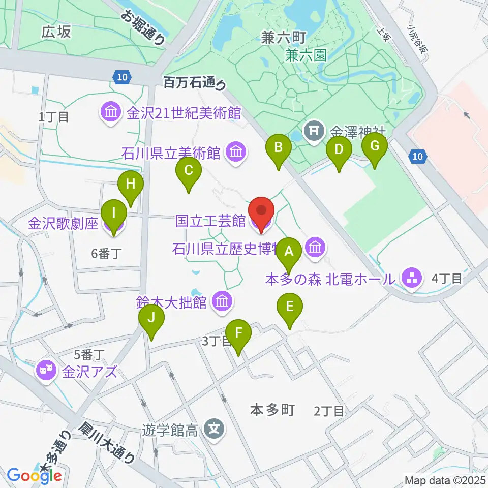 国立工芸館周辺の駐車場・コインパーキング一覧地図