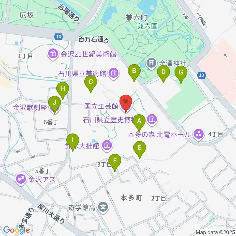 国立工芸館周辺の駐車場・コインパーキング一覧地図