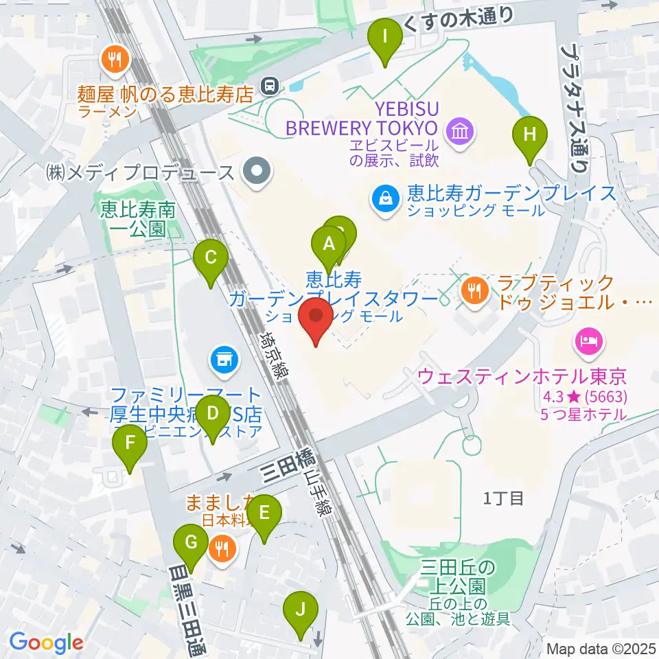東京都写真美術館周辺の駐車場・コインパーキング一覧地図