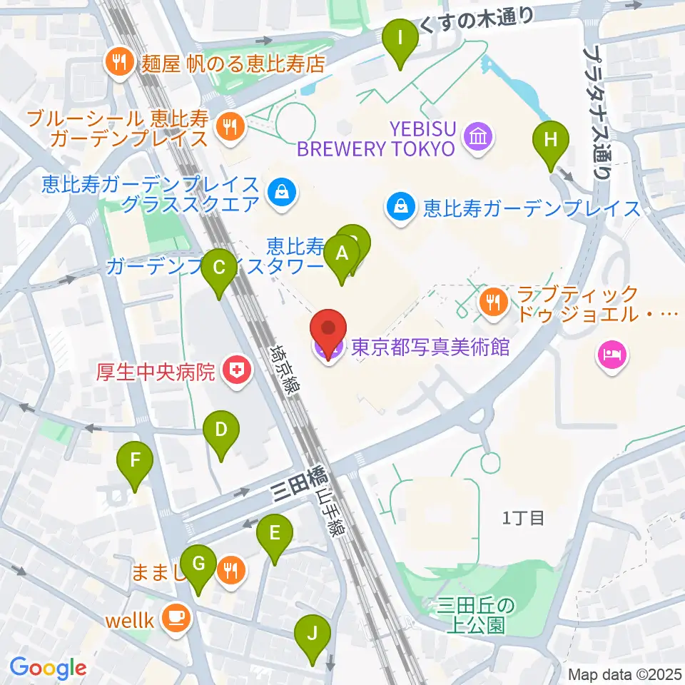 東京都写真美術館周辺の駐車場・コインパーキング一覧地図