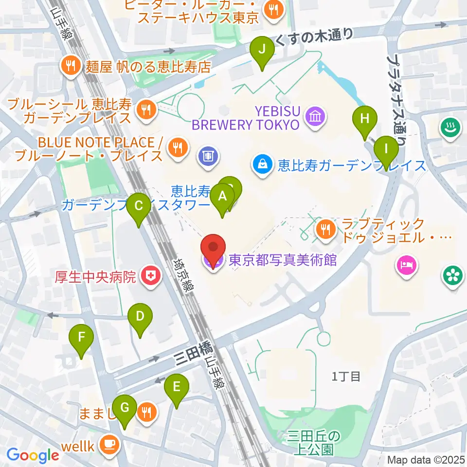 東京都写真美術館周辺の駐車場・コインパーキング一覧地図