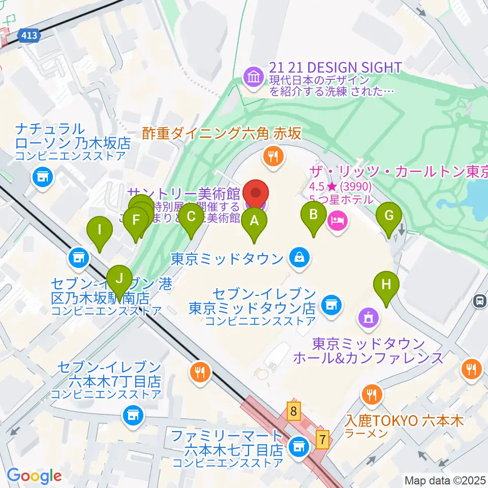 サントリー美術館周辺の駐車場・コインパーキング一覧地図