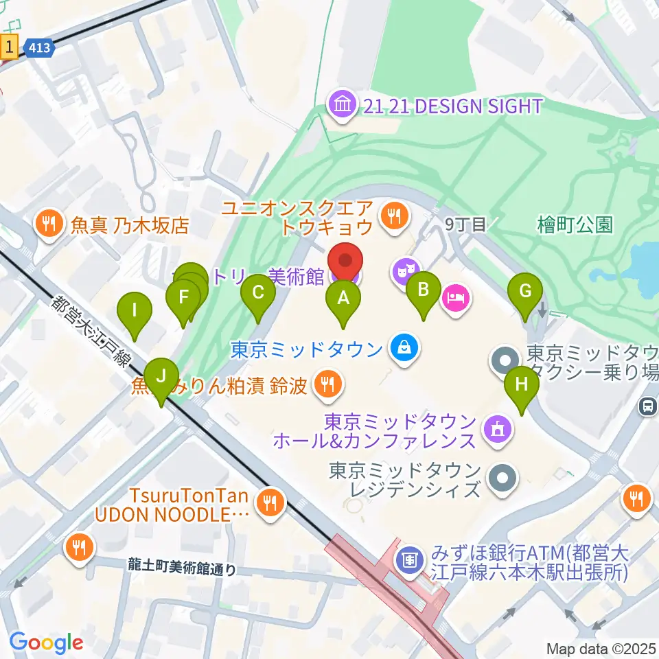 サントリー美術館周辺の駐車場・コインパーキング一覧地図