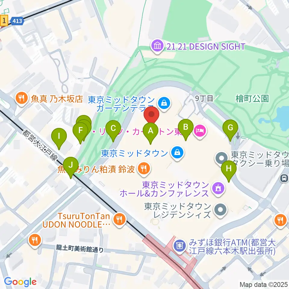 サントリー美術館周辺の駐車場・コインパーキング一覧地図